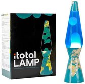 i-Total Lavalamp - Lava Lamp - Sfeerlamp - 40x11 cm - Glas/Aluminium - 30W - Blauwe Kaart - XL1778