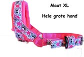 Gentle leader - Gevoerd - Maat XL - Neon roze - Skull - Antitrek hoofdhalster hond - Hoofdhalster hond - Antitrek hond - Trainingshalsband