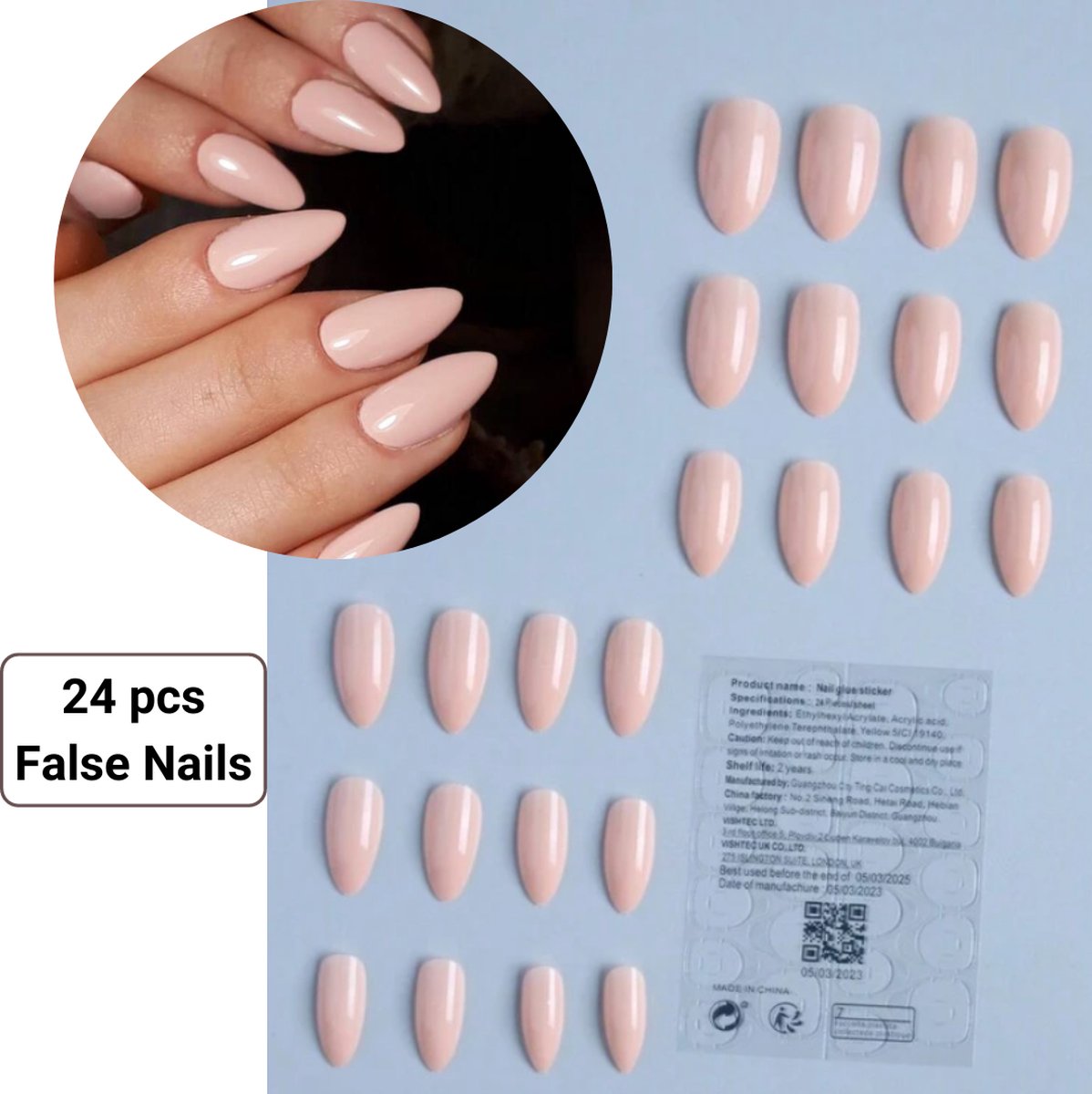 Goedkoopste GUAPÀ® Plaknagels | 24 stuks valse nagels | Press On Nails | Zelfklevende Plaknagels | Nepnagels | Kunstnagels | Compleet plaknagels starterspakket | Nagels stickers | 24 stuks plaknagels Zalm Roze