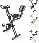 Opvouwbare hometrainer - X-bike met 8 niveaus van magnetische weerstand - vliegwiel 2,5KG - multifunctioneel LCD-scherm - verstelbare zitting - tablethouder - zwart