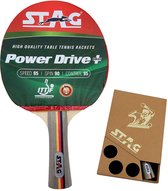 Stag Power Drive Plus Tafeltennisracket | 174 gram | Intermediate | ITTF Goedgekeurd Rubber | Multicolor