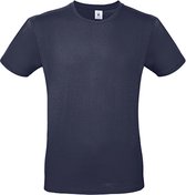 2-Pack herenshirt '150' met ronde hals B&C Collectie Navy Blue maat 5XL