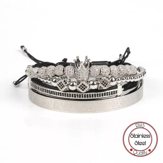 Bracelets de Diamond Kroon romaine Soraro | Bracelets en argent | Bracelet Homme | Bracelet Homme | Cadeau homme pour mari présente