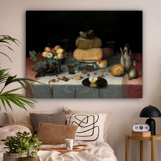 Toile - Peinture Nature morte aux fromages - Oeuvre - Maîtres anciens - 160x120 cm - Décoration de chambre - Salon
