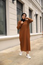 Tuniek trui jurk lang hijab | Bruin