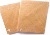 dubbele kaart A6 + envelop C6 - Papicolor - 105 x 148 mm staand, bruin kraft - 6 kaarten + 6 enveloppen