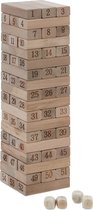 Relaxdays vallende toren - houten toren spel - met cijfers - stapeltoren - wiebeltoren