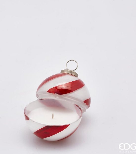 EDG - Enzo De Gasperi Glazen kerstbol geurkaars snoepjes D9