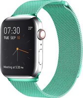 Mobigear Watch bandje geschikt voor Apple Watch Series 8 (45mm) Bandje Staal Magneetsluiting | Mobigear Milanese - Groen