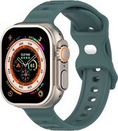 Siliconen bandje - geschikt voor Apple Watch Series 1/2/3/4/5/6/7/8/9/SE/SE 2 met case size 38 mm / 40 mm / 41 mm - groen