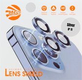 Geschikt Voor iPhone 11 Camera Lens Protector - Zilver - Eenvoudige Installatie - Camera Protector iPhone 11 - Roestvrij Staal - Gehard Glas - Screenprotector