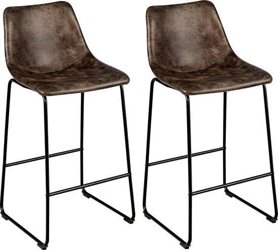 Industriële vintage barkruk set van 2, in hoogte verstelbare