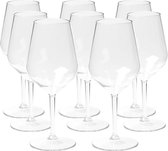 Depa Wijnglas - 8x - transparant - onbreekbaar kunststof - 470 ml - voor rode en witte wijn