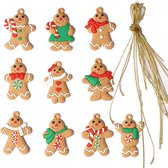 Kleine Koekemannetjes - 12 Kersthangers voor Kerstdecoratie - Kleine Peperkoek Mannetjes - 39MM