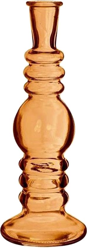 Kaarsen kandelaar Florence - zacht oranje glas - helder - D8,5 x H23 cm