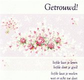 Happycards Kraft Luxe wenskaart met envelop - getrouwd Wenskaarten Versturen - wenskaarten verpakt in cellofaan - 15x15 cm