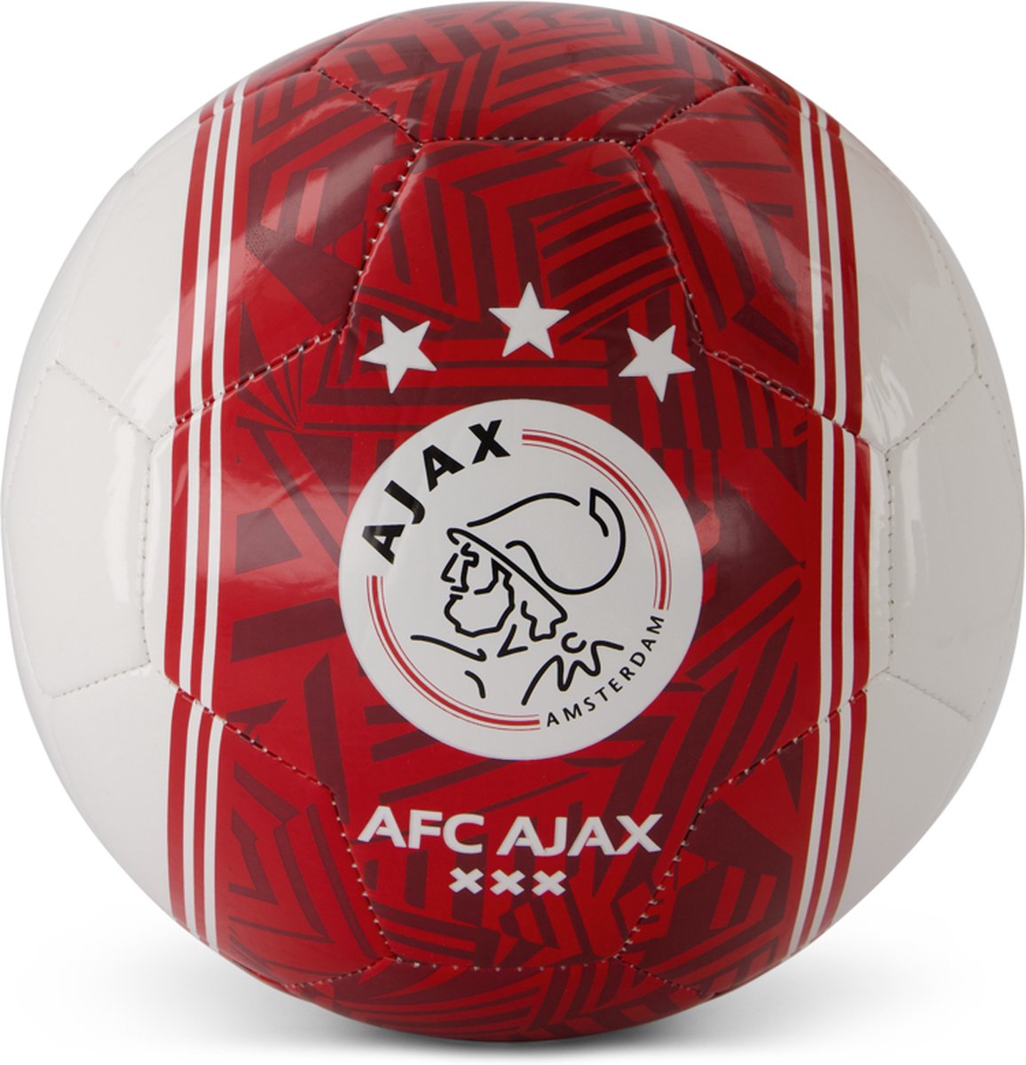 Ajax-minibal wit/rood lijnen - Ajax