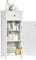 Hangkast, wandkast met één deur, badkamerkast, keukenkast, medicijnkastje in wit, 35 x