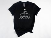 Lykke Friends Shirt | Herinnering aan Matthew Perry | Friends TV Show | Chandler Bing T-shirt | Zwart Maat XL