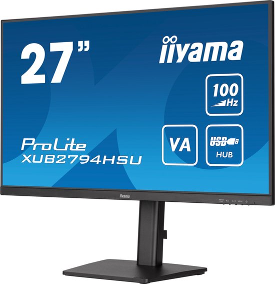iiyama ProLite XUB2794HSU-B6 - 27 Inch - VA - Full HD - USB-hub - In hoogte verstelbaar - Iiyama