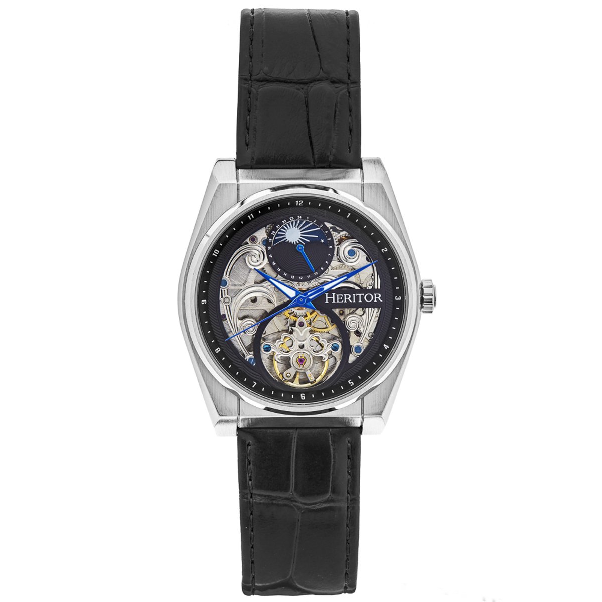 Heritor Automatic Daxton Skeleton Horloge - Zwart