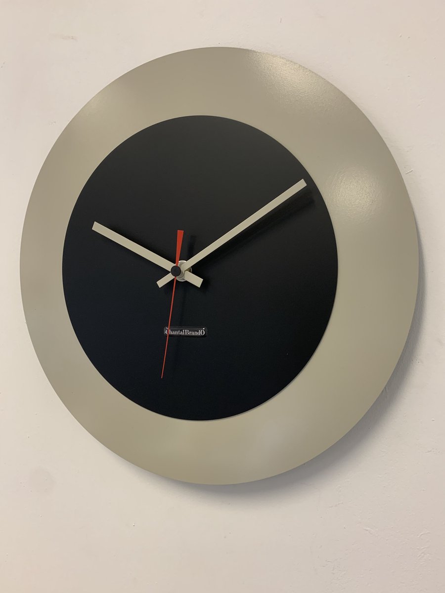 Wandklok CHANTALBRANDO LUNA 40 = GREY & BLACK = MODERN DESIGN = GRIJS & ZWART