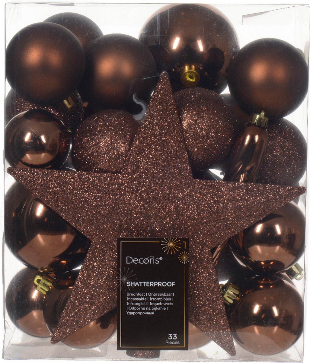 Bol.com Kerstbal kunststof d8 cm esprss 33st kerst Decoris aanbieding