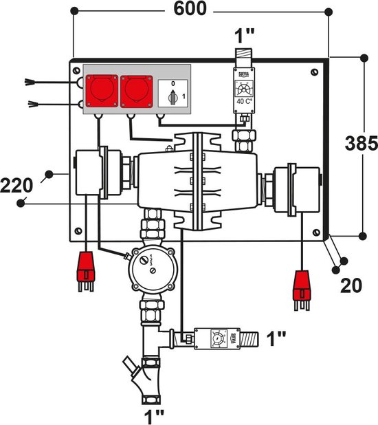 Warm watercirculatie unit model 312 230-400 volt