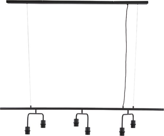 Light & Living Hanglamp Edisa - 6-Lamps - Mat Zwart