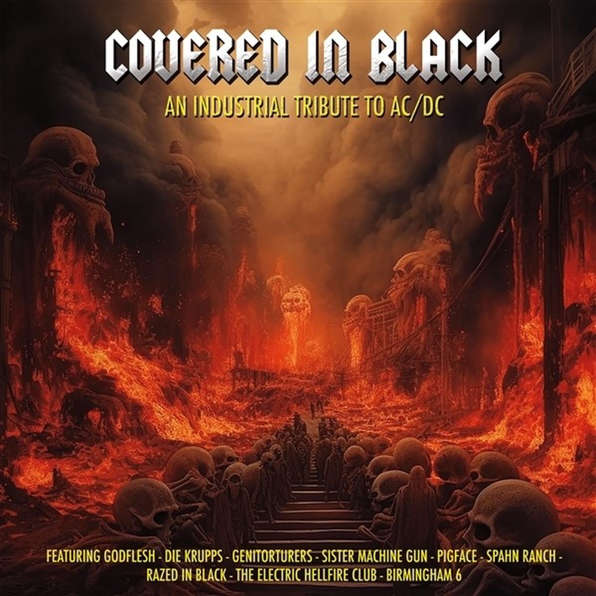Various Artists - Covered In Black: Industrial Tribute To AC/DC (LP) (Coloured Vinyl)
