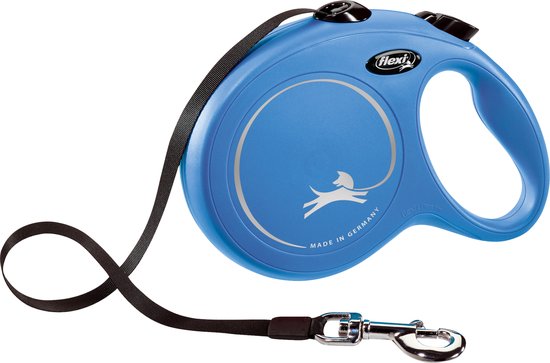 Flexi New Classic Tape - Hondenriem - Blauw - L - 8 m - Grote en Actieve Honden