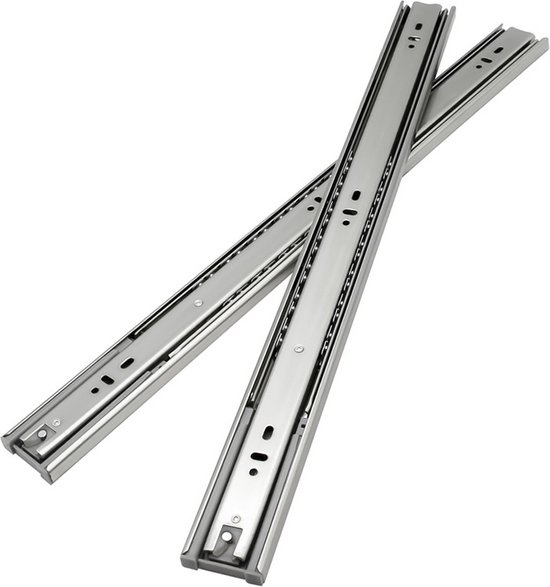 Guide de tiroir Éléments coulissants lourds fermeture amortie Coulisses à extension complète Rails de guidage 45 mm 650MM 4 pièces