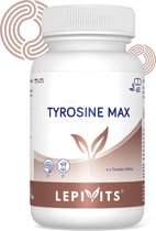 Tyrosine max | 60 plantaardige capsules | Verhoogt motivatie en concentratie | Made in Belgium | LEPIVITS