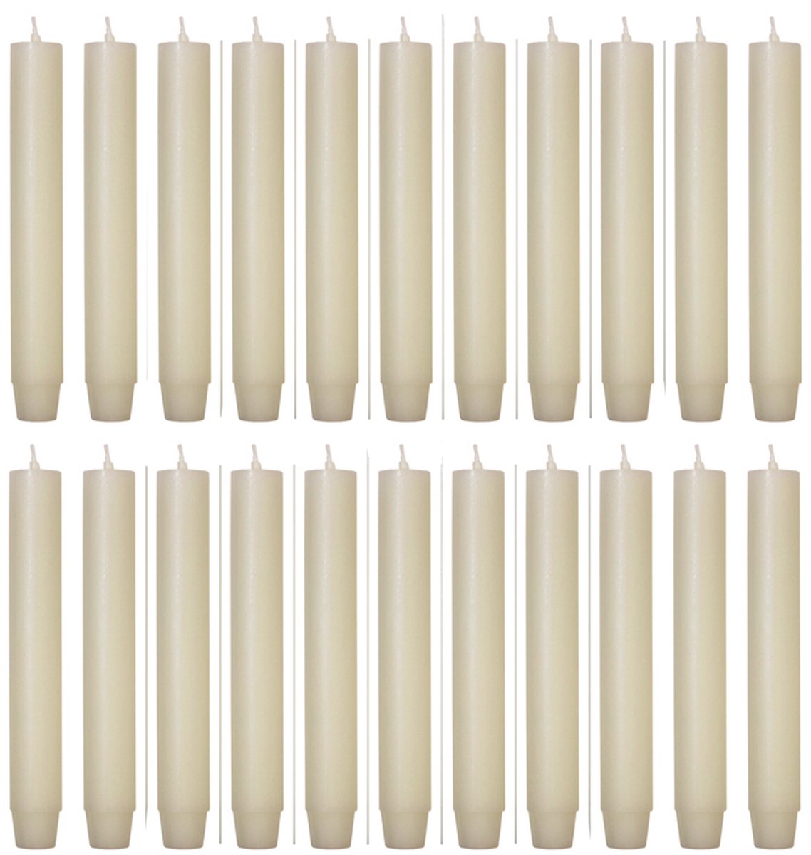 Rustik Lys chique mooie dinerkaarsen pak van 20 stuks 2.6 x 18 cm in de kleur Cream