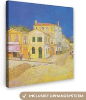 Canvas Schilderij Het gele huis - Vincent van Gogh - 50x50 cm - Wanddecoratie