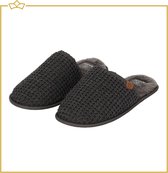 ATTREZZO® Sloffen voor heren en dames - Grijs - maat 41-42 - pantoffels - Altijd warme voeten!
