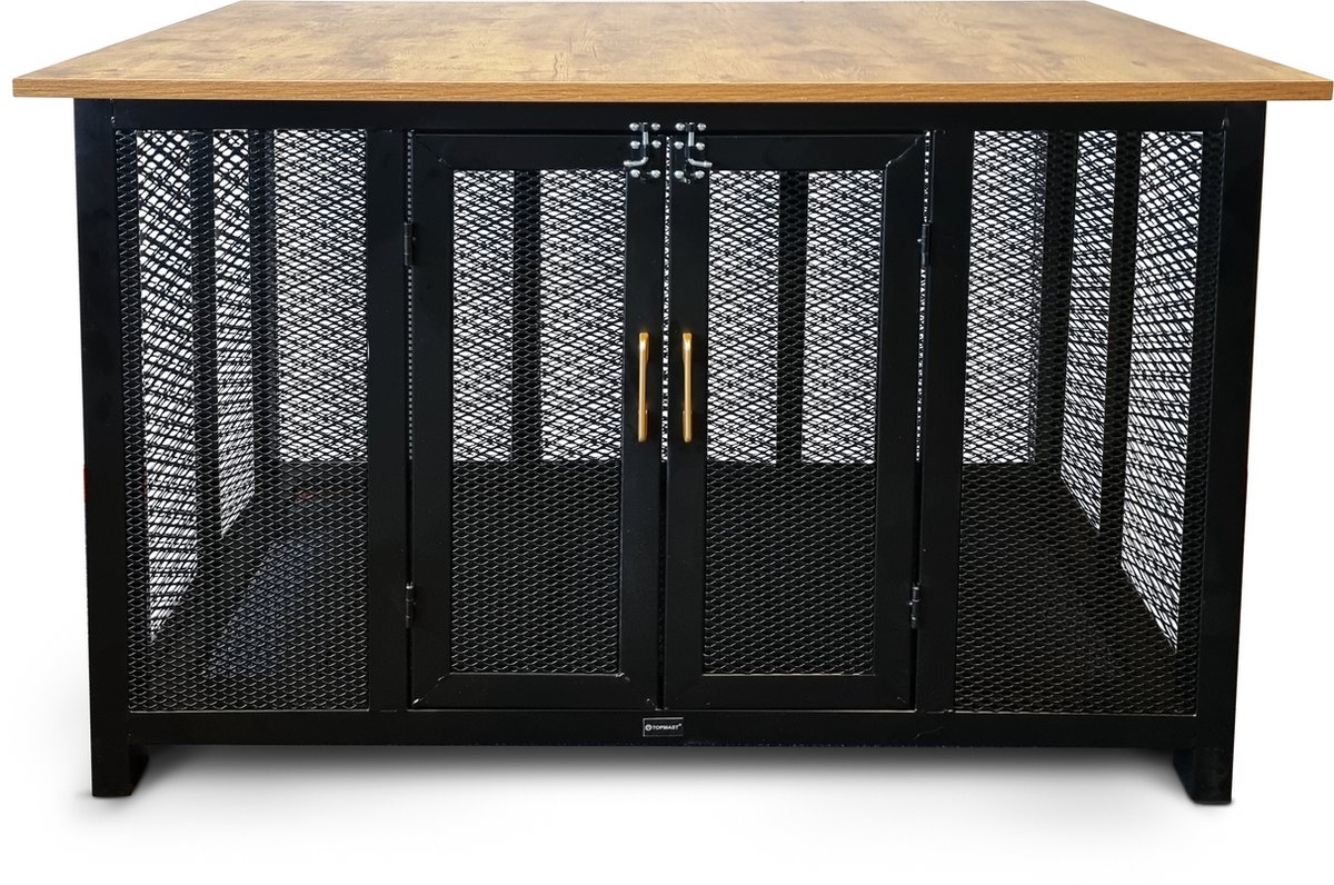 Topmast Luxe Bench Grandes - Hondenbench - Luxeus Design - XL- 115 x 75 x 81 cm - Bench Hond - Zwart - Hondenhok - Hondenhuis
