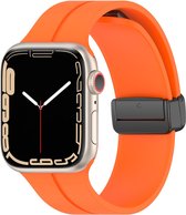 Bracelet en Siliconen - convient pour Apple Watch séries 1/2/3/4/5/6/7/8/9/SE/ Ultra/ Ultra 2 avec taille de boîtier 42 mm / 44 mm / 45 mm / 49 mm - orange