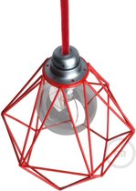 Kooi lampenkap Diamond metaal met E27-fitting - rood