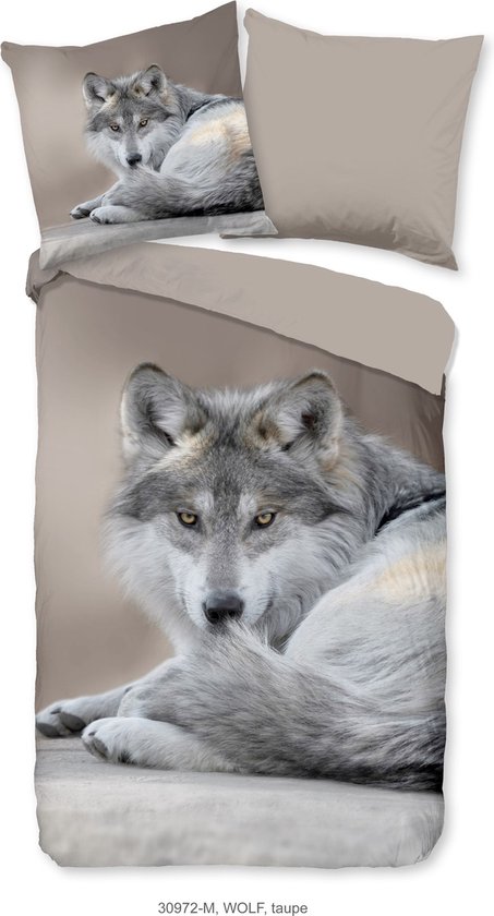 Foto: Pure dekbedovertrek wolf taupe 140x200 220 cm microfiber