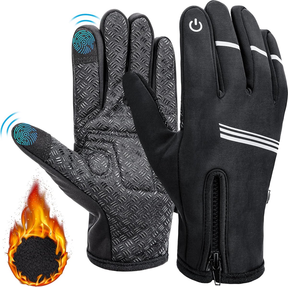 Imperméable à l'eau Hiver Hommes Gants chauds Coupe-vent Écran