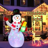 Kerstdecoratie - opblaasbare sneeuwman - ingebouwde draaibare ledlampen - voor binnen en buiten