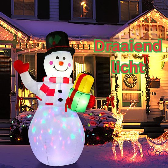 Décoration de Noël - Bonhomme de neige gonflable - Lumières LED