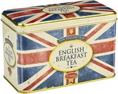 New English Teas Union Jack Tea Tin with 40 English Breakfast Teabags, British Souvenir