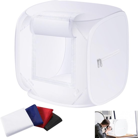 60cm Draagbare Fotostudiotent Met 4 Achtergronden - Professionele Fotolichtbak