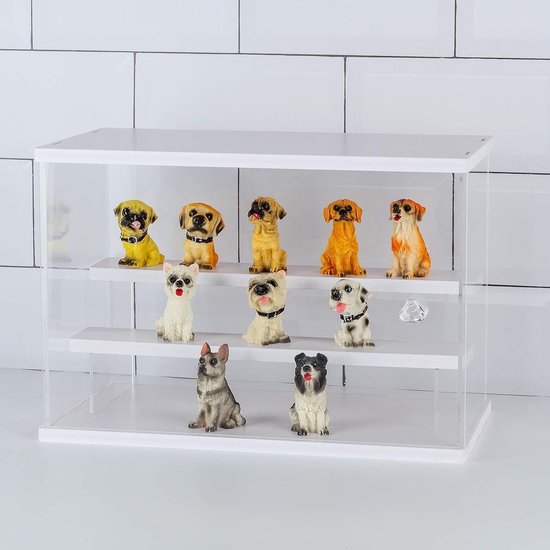 NBEADS 3-laags doorzichtige acryl vitrinekast, figuren displayboxen