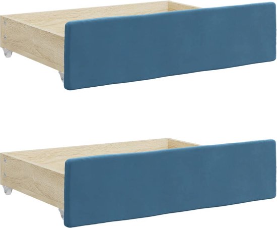 vidaXL-Bedlades-2-st-bewerkt-hout-en-fluweel-blauw
