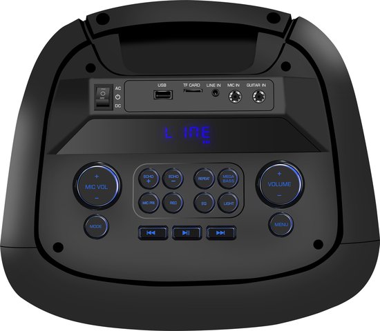 Denver Bluetooth Speaker Partybox - Discolichten - Incl. Afstandsbediening - Microfoon Aansluiting - BPS455 - Denver