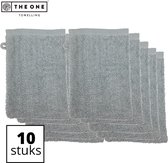 The One Towelling Washandjes - 16 x 21 cm - 10 Stuks - Washanden - Voordeelverpakking - 100% Katoen - Lichtgrijs