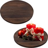 2pcs Large Wooden Plates Round Natural Premium Wooden Discs Round Round Tray Home Decoration Heavy Carbonisation Paulownia Wood Farm Rustic Decorative Tray for Painting DIY 30cm